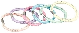 Colorful Hair Bands Set 'Pastel', 42089, 600 pcs - Top Choice Hair Bands With Metal Clip — photo N3