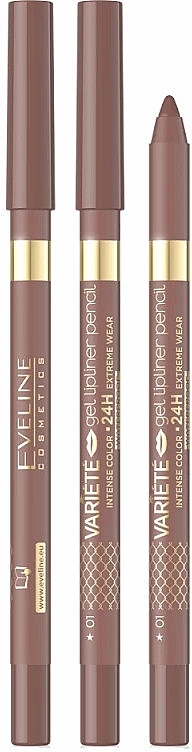 Waterproof Gel Lip Pencil - Eveline Cosmetics Variete Gel Lip Pencil Waterproof — photo N1