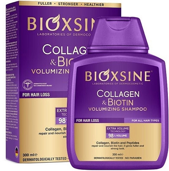 Anti-Hair Loss Shampoo - Bioxcin Collagen & Biotin Volume Shampoo — photo N1