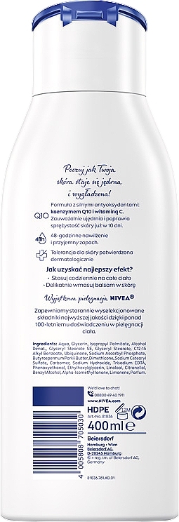 Moisturizing Lotion Q10 plus for Skin Elasticity - NIVEA Q10 PLUS Body Lotion — photo N2