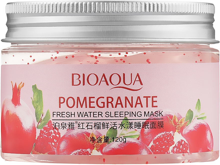 Mineral Night Mask with Pomegranate Extract & Hyaluronic Acid - Bioaqua Pomegranate Mineral Sleep Mask — photo N1