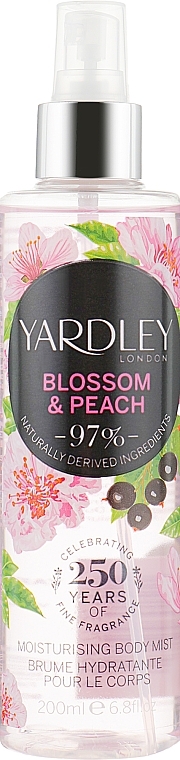 Body Spray - Yardley Blossom & Peach Moisturising Fragrance Body Mist — photo N1