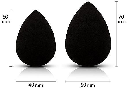 Makeup Sponge Set, 3 pcs, black - Luvia Cosmetics Classic Make-up Sponge Kit — photo N2