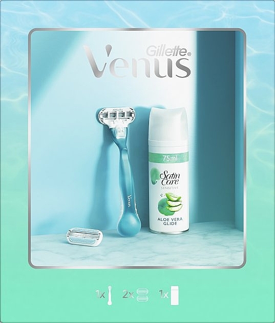 Set - Gillette Venus Smooth (razor + refil/2pcs + shave/gel/75ml) — photo N2