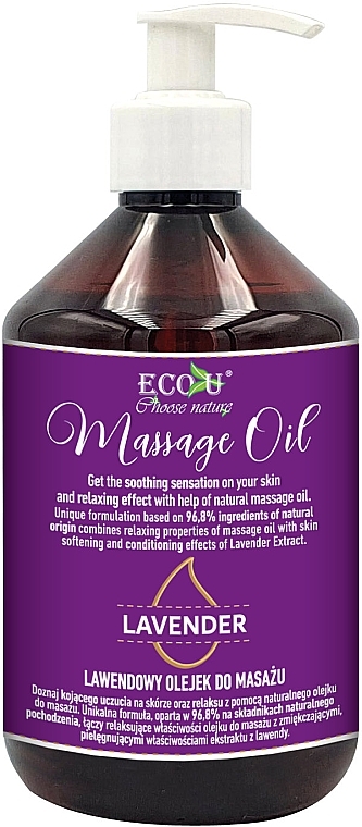 Massage Oil with Lavender Extract - Eco U Lavender Massage Oil — photo N3