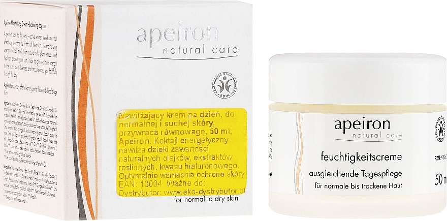 Moisturizing Day Cream for Normal & Dry Skin - Apeiron Moisturizing Cream — photo N1