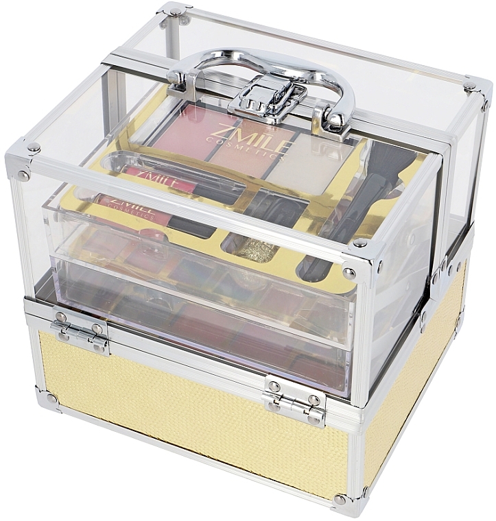 Makeup Set in a Golden-Transparent Case - Zmile Cosmetics Glam Beauty Make Up Case — photo N2