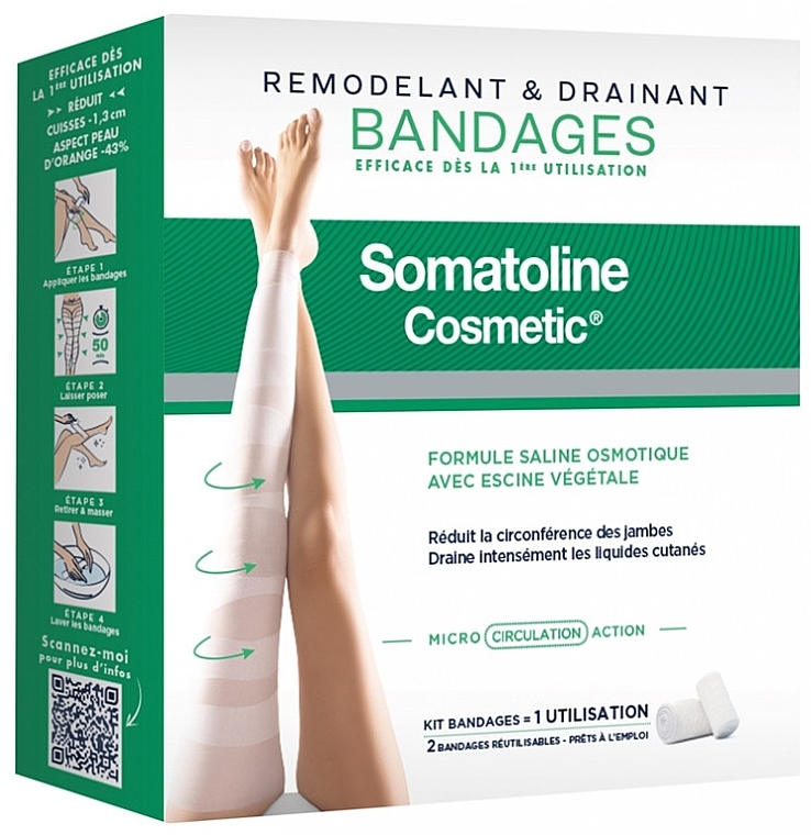 Leg Bandages - Somatoline Cosmetic Remodeling and Draining Kit 2 Bandages — photo N1