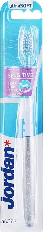 Toothbrush for Sensitive Teeth and Gums, ultra-soft, clear gray with pattern - Jordan Target Sensitive — photo N1