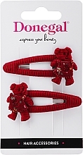 Fragrances, Perfumes, Cosmetics Hair Clips, FA-5622, red bears - Donegal