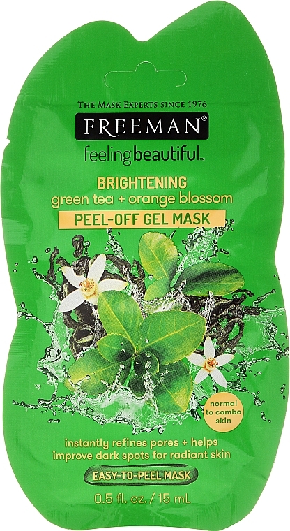 Facial Peel-Off Mask "Brightening" with Green Tea & Orange Blossom - Freeman Feeling Beautiful Brightening Green Tea+Ornge Blossom Peel-Off Gel Mask (minisize) — photo N2