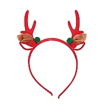 Hair Band with Deer Horns 'Christmas', FA-5741, red - Donegal Hair Band — photo N1