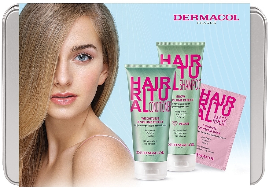 Set - Dermacol Hair Ritual Grow & Volume (shm/250ml + cond/200ml + mask/200ml) — photo N1