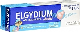 Kids Toothpaste Gel - Elgydium Toothpaste Gel Junior Decay Protection 7/12 Years Old Bubble Aroma — photo N2