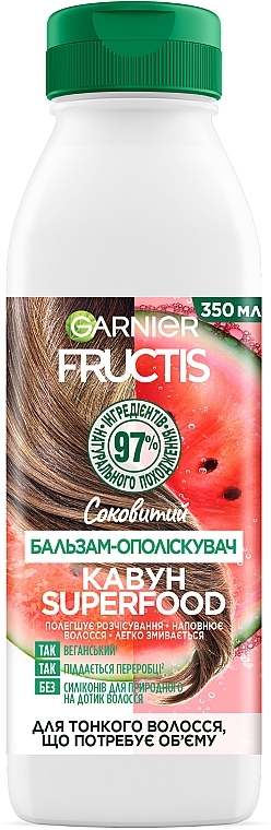 Hair Conditioner for Thin Hair - Garnier Ultimate Blends Hair Food Watermelon Conditioner — photo N1