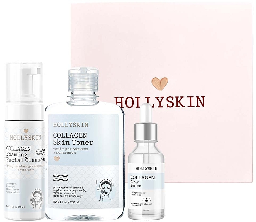 Set - Hollyskin Collagen Basic Care (foam/150ml + ser/50ml + toner/250ml) — photo N2