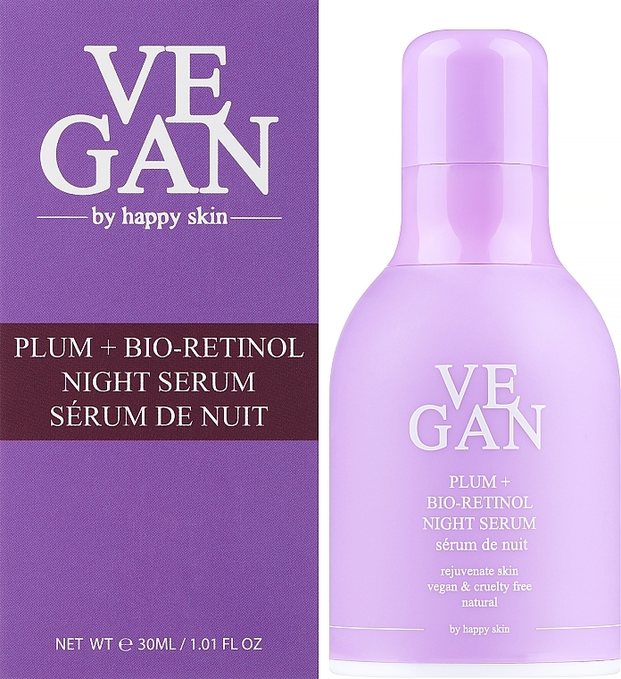 Plum & Bio-Retinol Night Face Serum - Vegan By Happy Skin Plum + Bio-Retinol Night Serum — photo N2