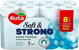 Fragrances, Perfumes, Cosmetics Paper Towels "Soft & Strong", 3 layers, 8 rolls, white - Ruta Paper Towel