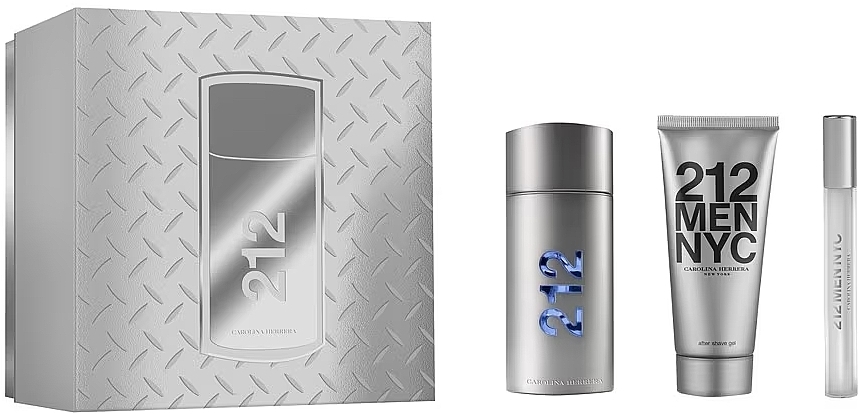 Carolina Herrera 212 Men NYC - Set (edt/100ml + ash/gel/100ml + edt/mini/10ml) — photo N1