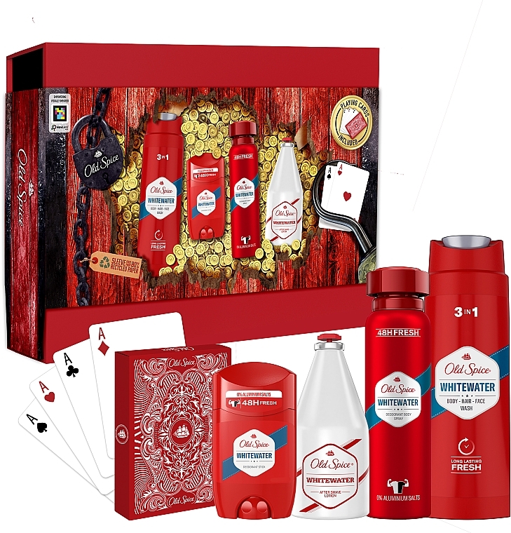 Set - Old Spice Whitewater (deo/50ml + deo/spray/150ml + sh/gel/250ml + ash/lot/100ml) — photo N3