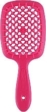 Hair Brush with Soft & Pointed Comb "Silicone Line", pink - Janeke — photo N3
