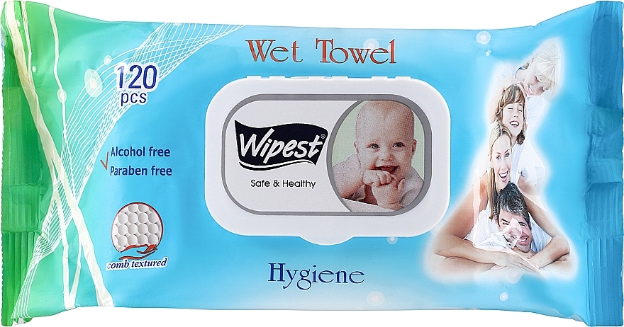 Baby Wet Wipes 'Hygiene', 120 pcs - Wipest Safe & Healthy Wet Towel — photo N1