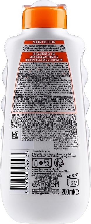 Sunscreen Lotion SPF 20 - Garnier Ambre Solaire — photo N2