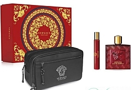 Fragrances, Perfumes, Cosmetics Versace Eros Flame - Set (edp/100ml + edp/10ml + trousse)