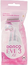 Fragrances, Perfumes, Cosmetics Disposable Razor with 3 Blades, 3 pcs - Dorco Eve Fit 3