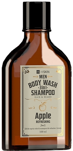 Apple Body, Hair & Beard Wash - HiSkin Men Body Wash Gel And Shampoo — photo N1