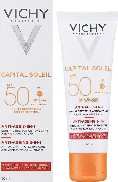 Facial Sun Cream - Vichy Ideal Soleil Anti-Agening Care SPF50 — photo N2