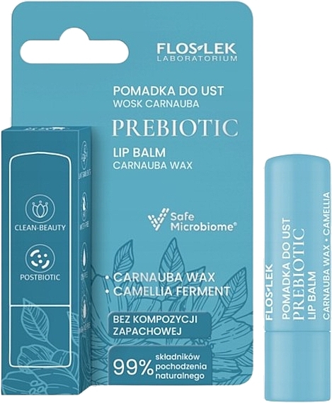 Prebiotic Lip Balm with Carnauba Wax - Floslek Prebiotic Lip Balm Carnauba Wax — photo N1