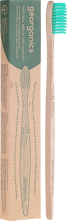 Bamboo Toothbrush - Georganics Bamboo Medium Toothbrush Green — photo N2