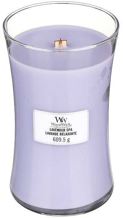 Scented Candle in Glass - WoodWick Hourglass Candle Lavender Spa — photo N2