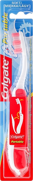 Portable Soft Toothbrush, red - Colgate Portable Travel Soft Toothbrush — photo N1