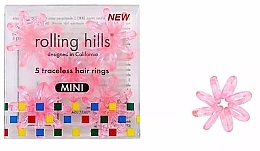 Traceless Hair Rings, mini, transparent pink - Rolling Hills 5 Traceless Hair Rings Mini Transparent Pink — photo N1