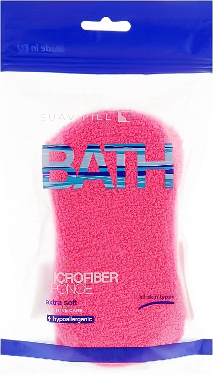 Bath Sponge, pink - Suavipiel Microfiber Bath Sponge Extra Soft — photo N1