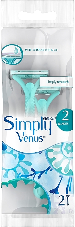 Disposable Shaving Razors, 2 pcs. - Gillette Venus 2 Satin Care — photo N1