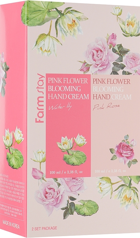 Set - FarmStay Pink Flower Blooming Hand Cream Set (h/cr/2x100ml) — photo N1