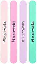 Set - Brushworks Pastel Coloured Nail Files 4 Pack Set (n/file/4pcs) — photo N2