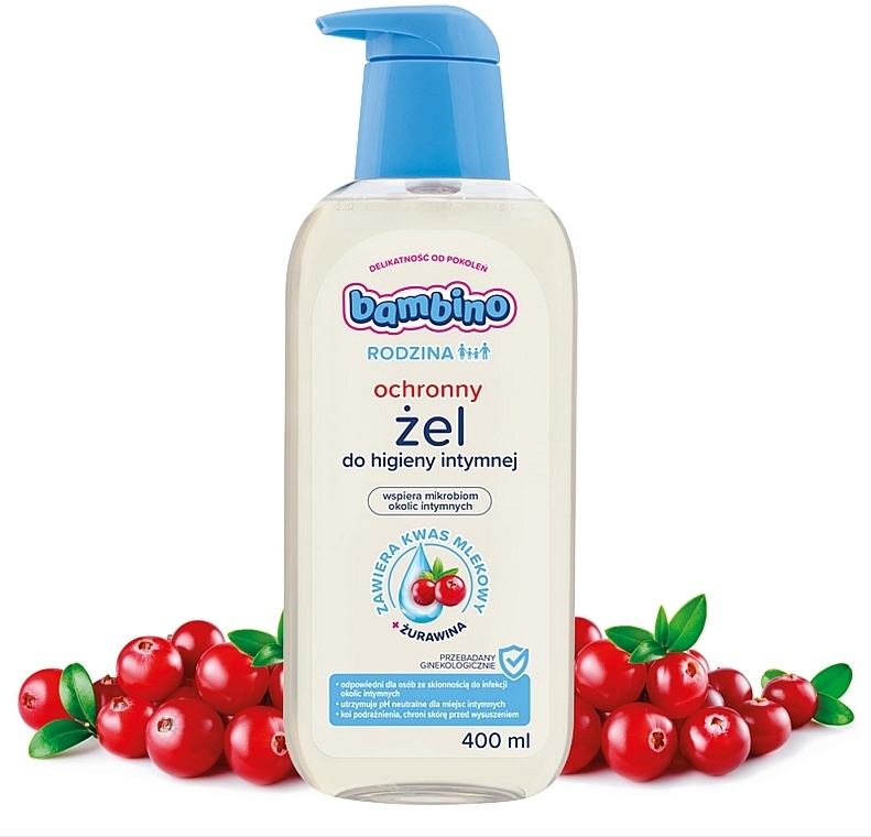 Intimate Hygiene Gel "Cranberry" - Bambino Family Hypoallergenic Intimate Hygiene Gel Cranberry — photo N5