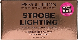 Face Highlighter Palette - Makeup Revolution 3 Strobe Highlighter Palette — photo N1