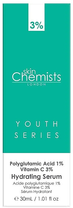 Face Serum - Skin Chemists Youth Series Polyglutamic Acid 1%, Vitamin C 3% Hydrating Serum — photo N3