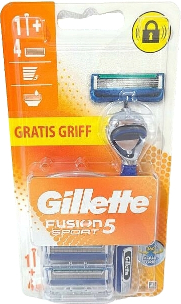 Shaving Kit, 4 pcs+ machine - Gillette Fusion 5 Sport — photo N1