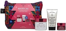 Fragrances, Perfumes, Cosmetics Set - Apivita Wine Elixir Set (f/cr/50ml + f/cr/15ml + f/milk/50ml + bag)