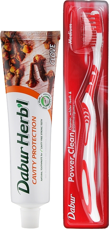 Set "Clove" - Dabur Herb`l (toothbrush/1pcs + toothpaste/150g)  — photo N2