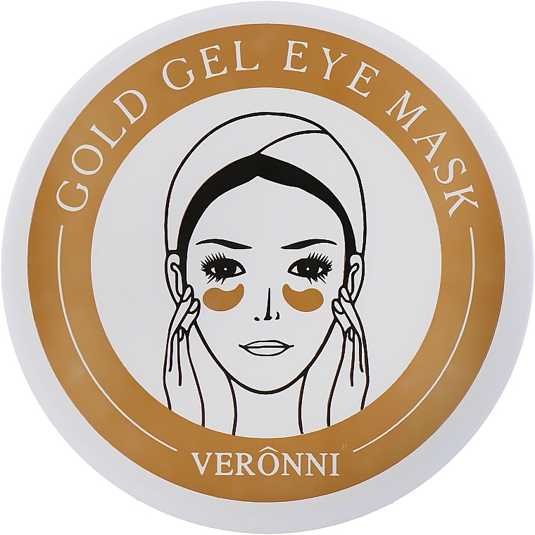 Rejuvenating Hydrogel Eye Patch with Gold, Hyaluronic Acid & Collagen - Veronni Gold Gel Eye Mask — photo N1