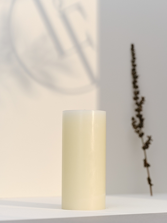 Cylinder Candle, diameter 7 cm, height 15 cm - Bougies La Francaise Cylindre Candle Ivory — photo N3