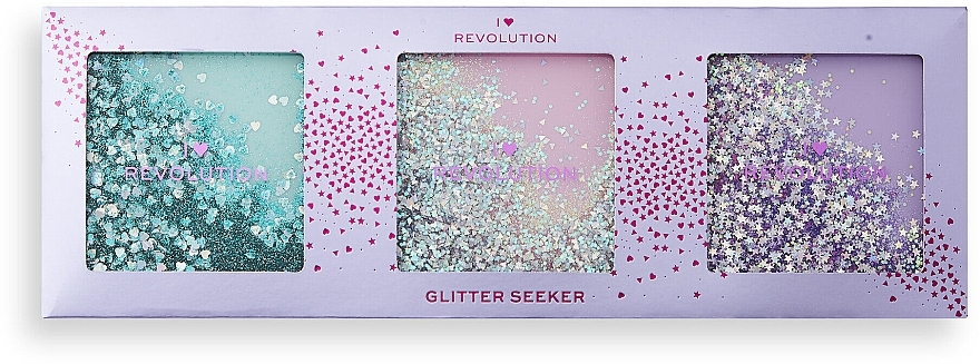 Set - I Heart Revolution Glitter Seeker Set (eye/palette/13.5gx3) — photo N2