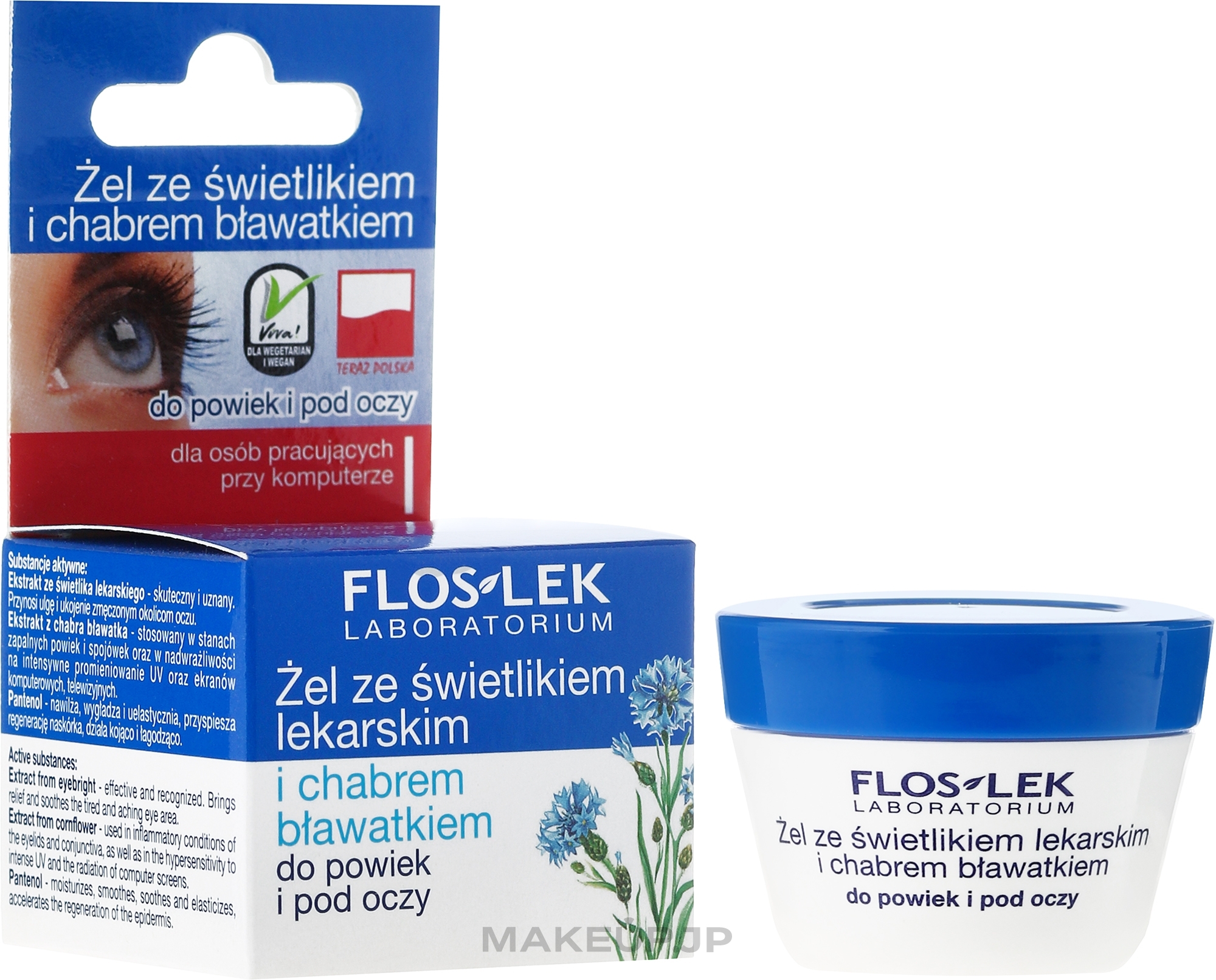 Lid and Under Anti-Aging Eye Gel with Eyebright and Cornflower - Floslek Lid And Under Eye Gel With Eyebright And Cornflower  — photo 10 g